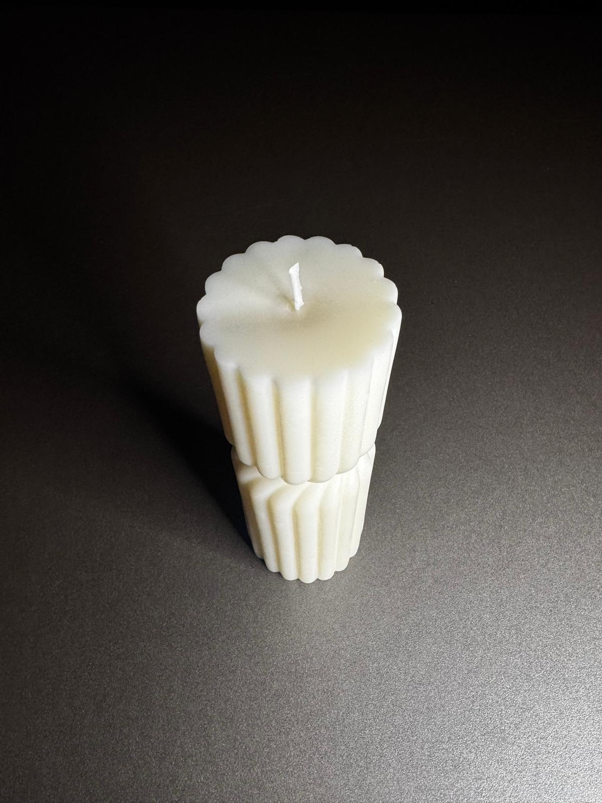 Irregular Stripped Column Candle