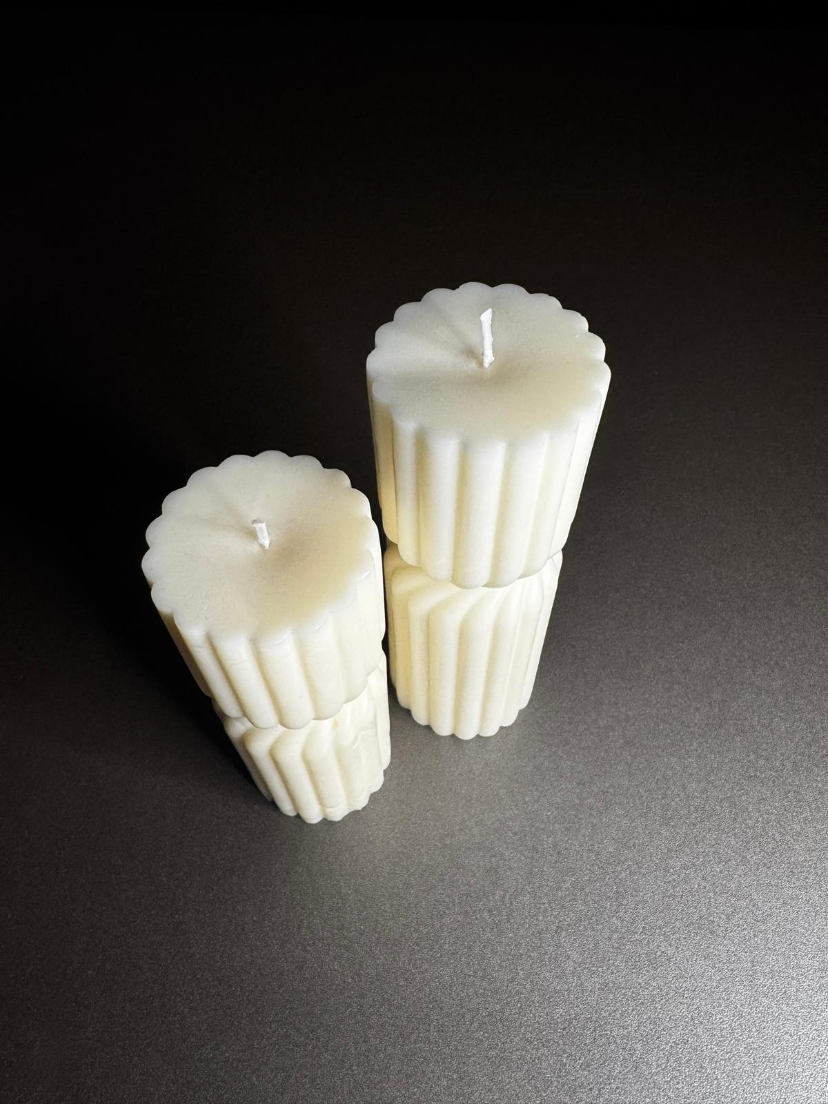 Irregular Stripped Column Candle