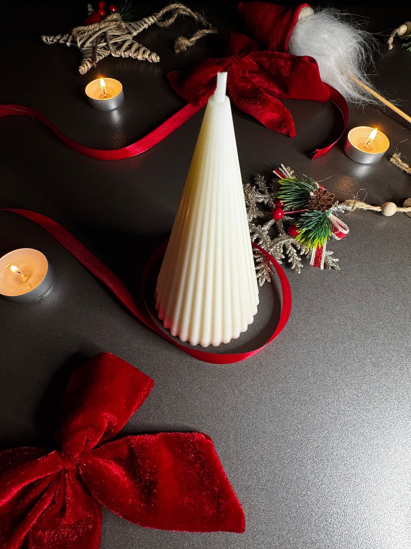 Striped Cone Candle