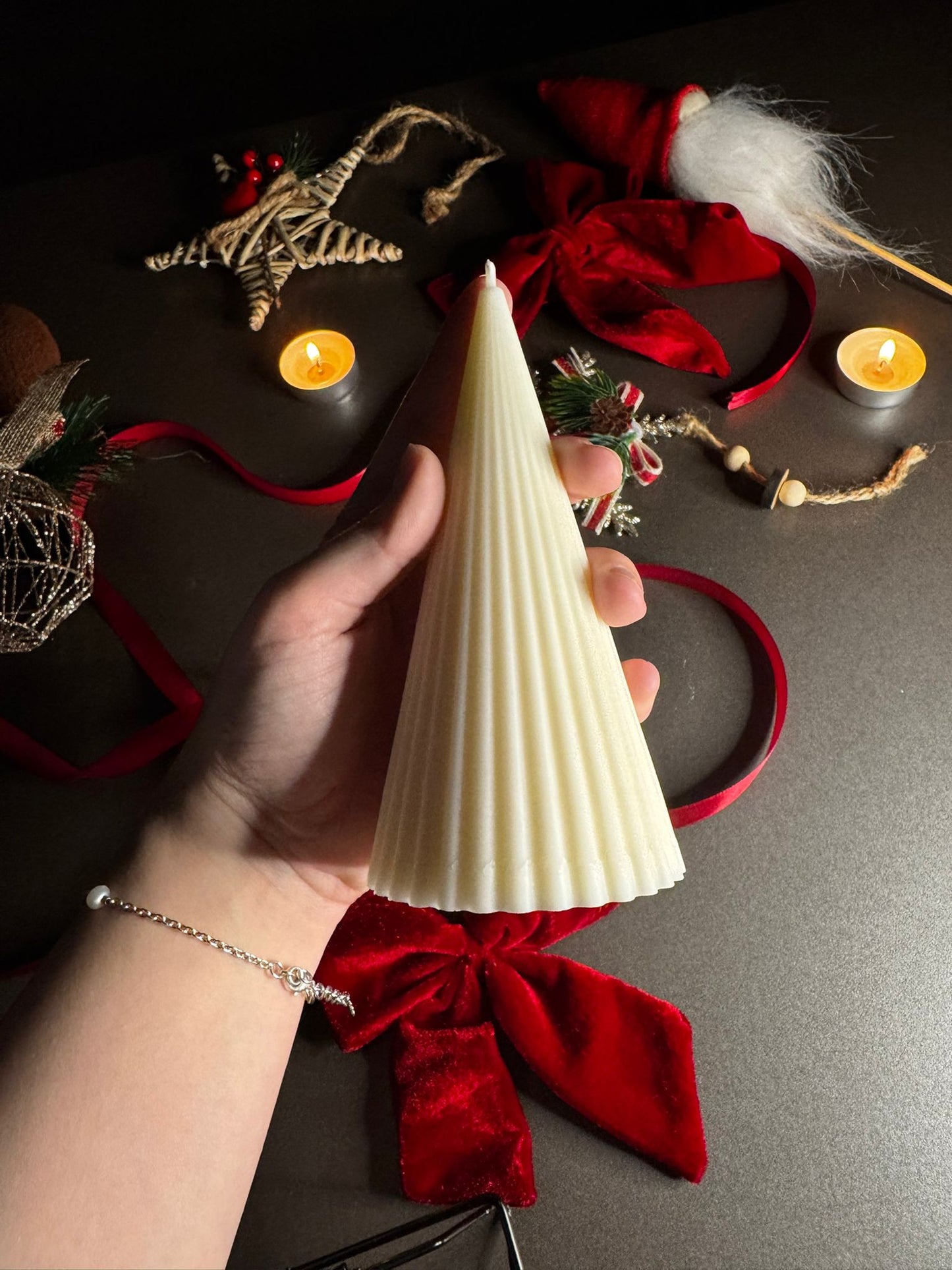 Striped Cone Candle