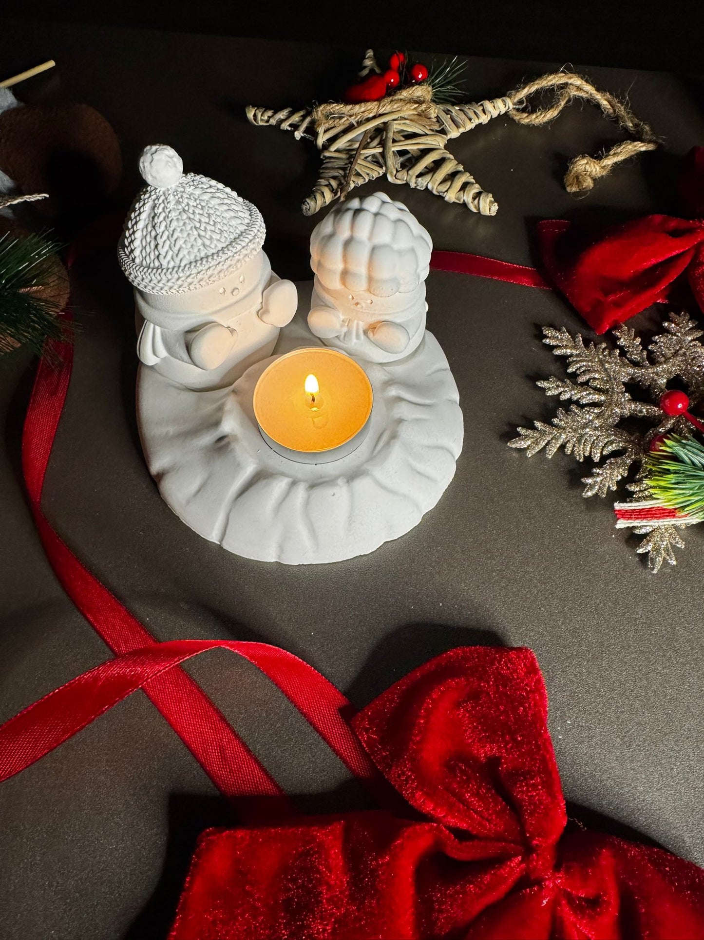 Snowman Family Candle Holder
