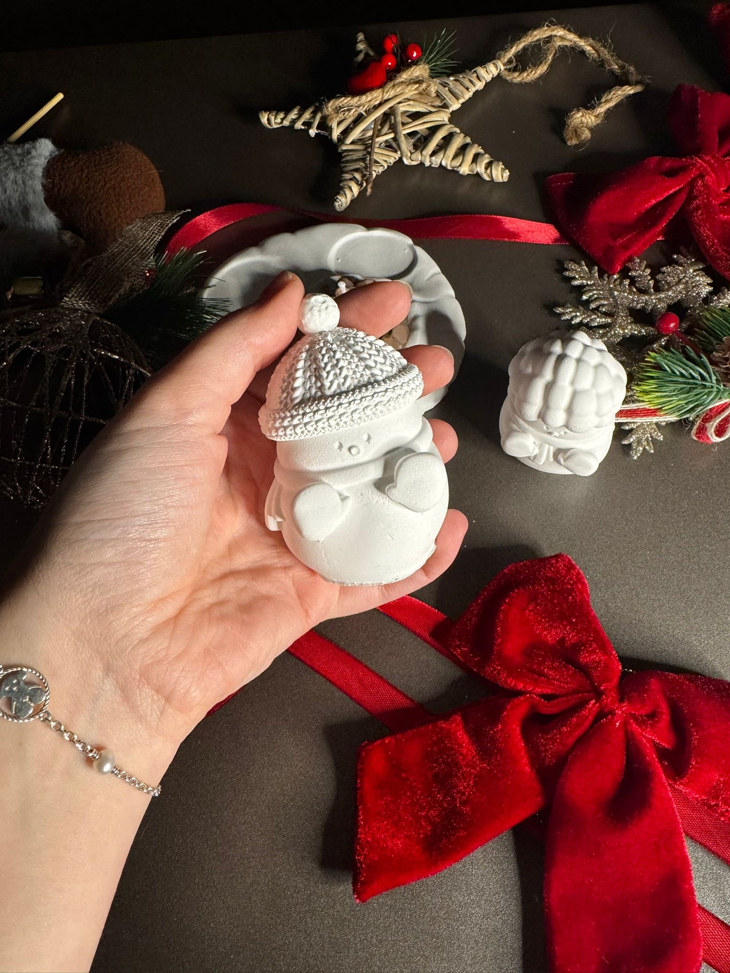 Snowman Family Candle Holder