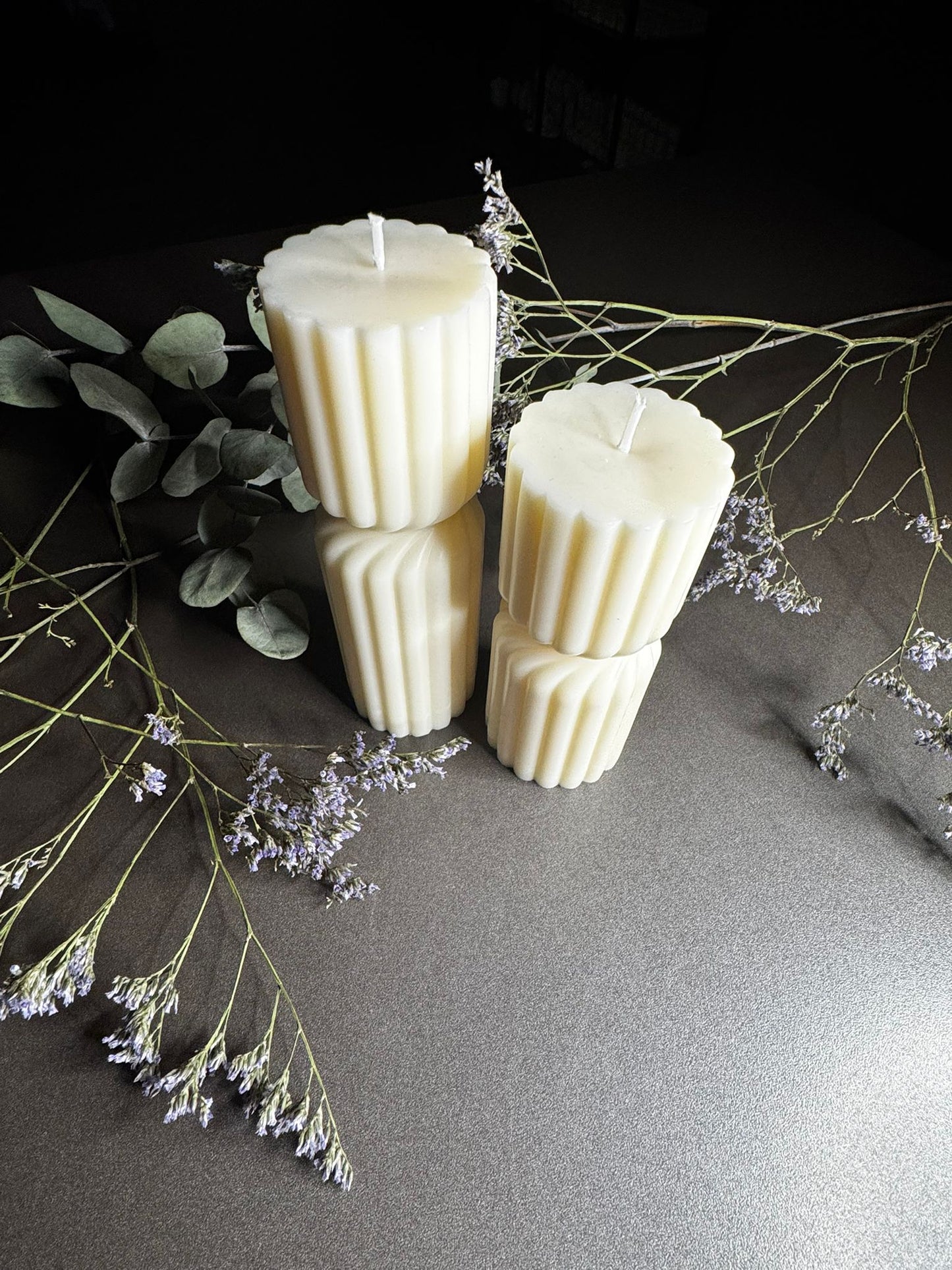 Irregular Stripped Column Candle