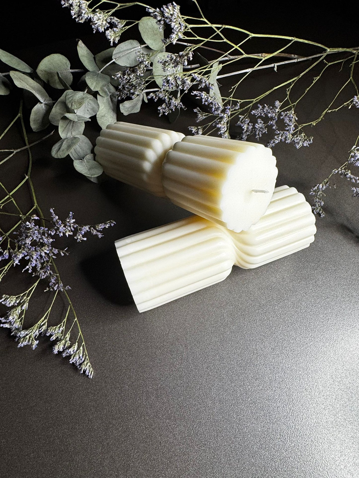 Irregular Stripped Column Candle