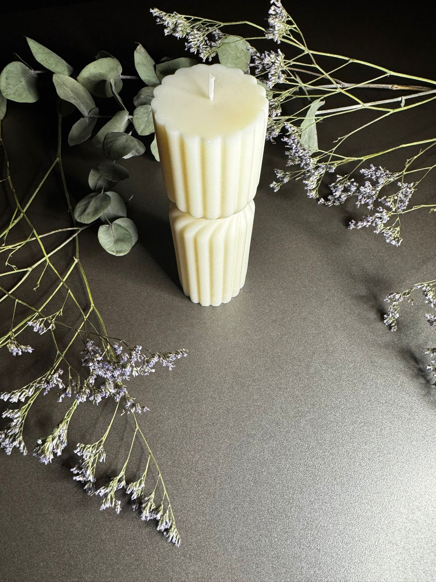 Irregular Stripped Column Candle