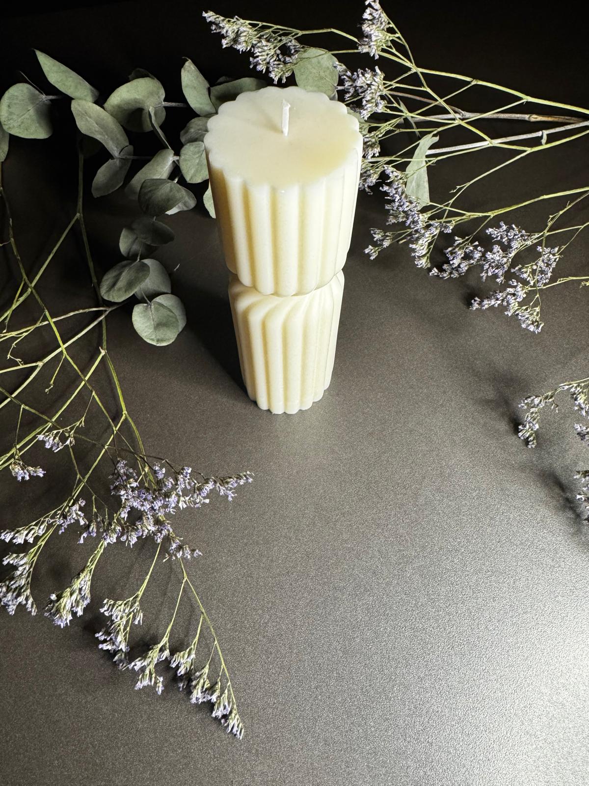 Irregular Stripped Column Candle