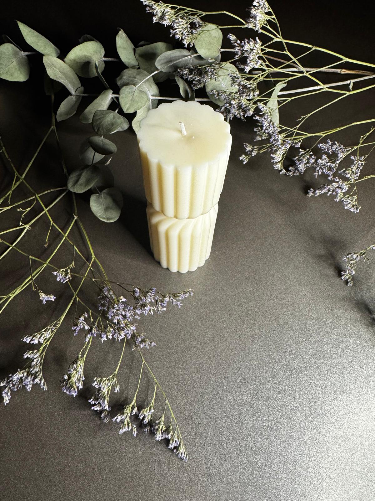 Irregular Stripped Column Candle
