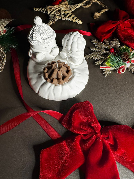 Snowman Family Candle Holder