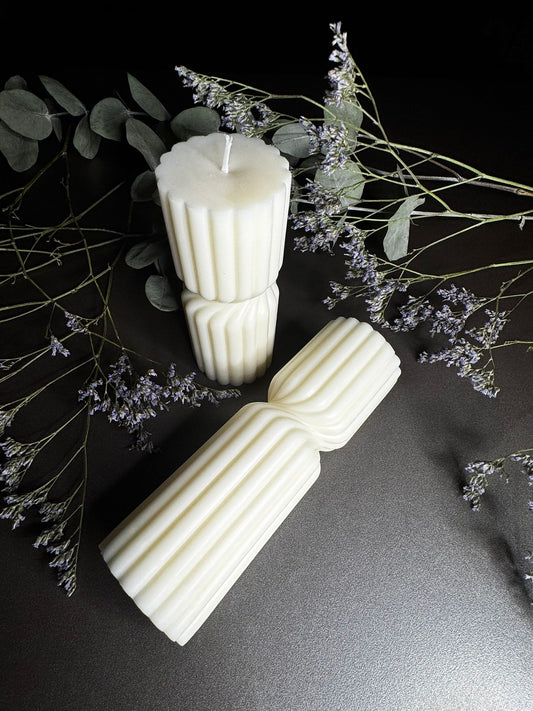 Irregular Stripped Column Candle