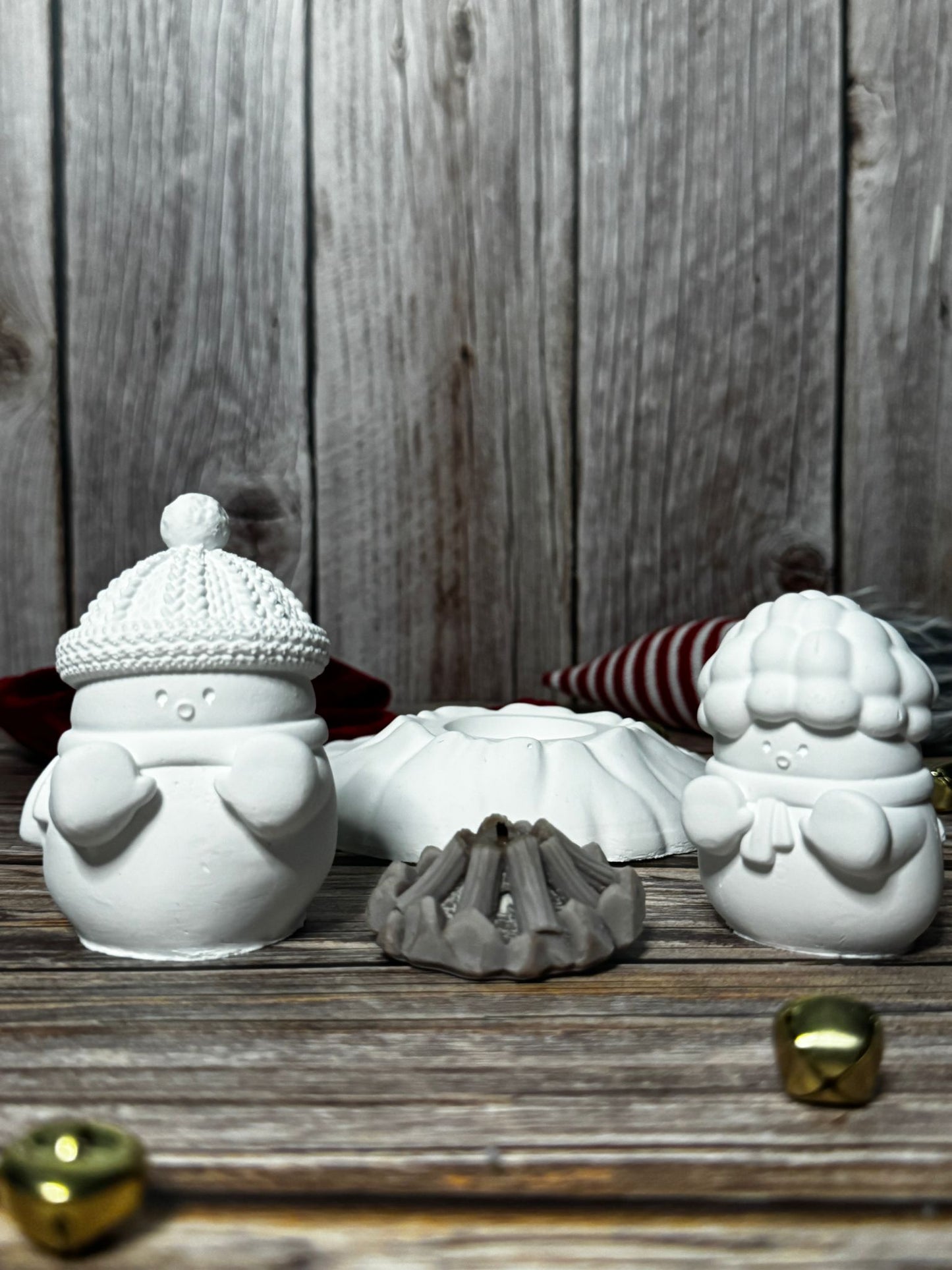 Snowman Family Candle Holder