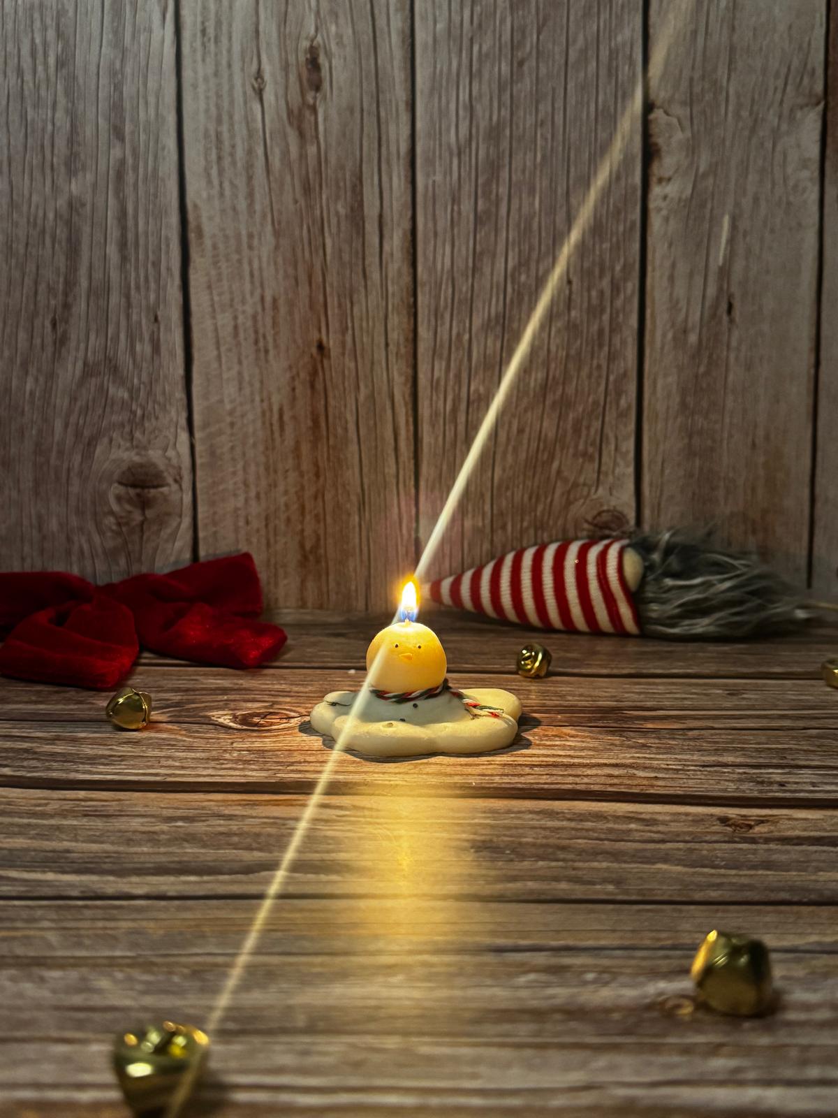 Melted Snowman Candle