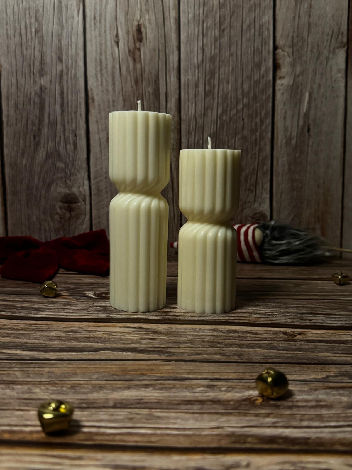 Irregular Striped Column Candle