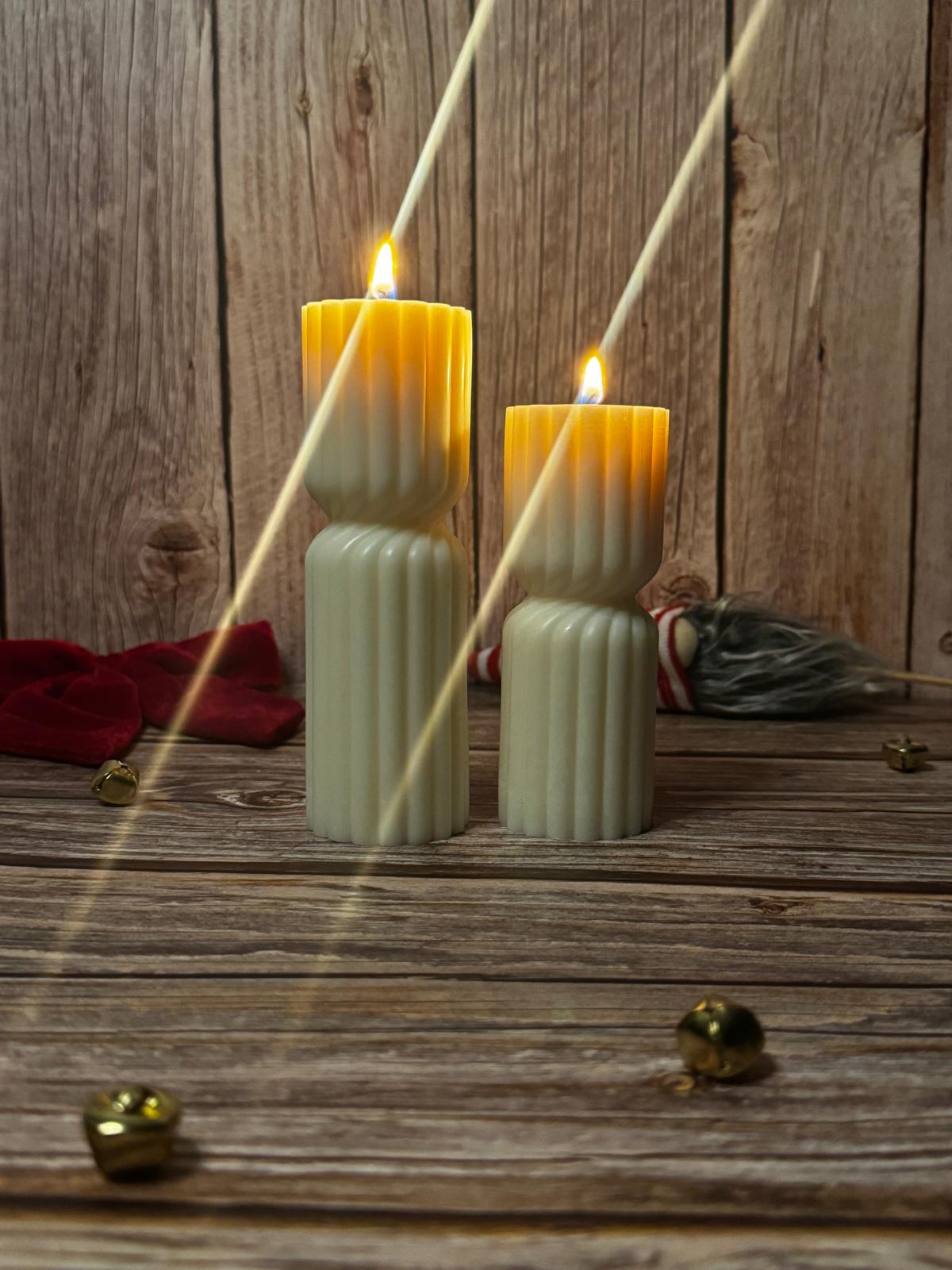 Irregular Striped Column Candle