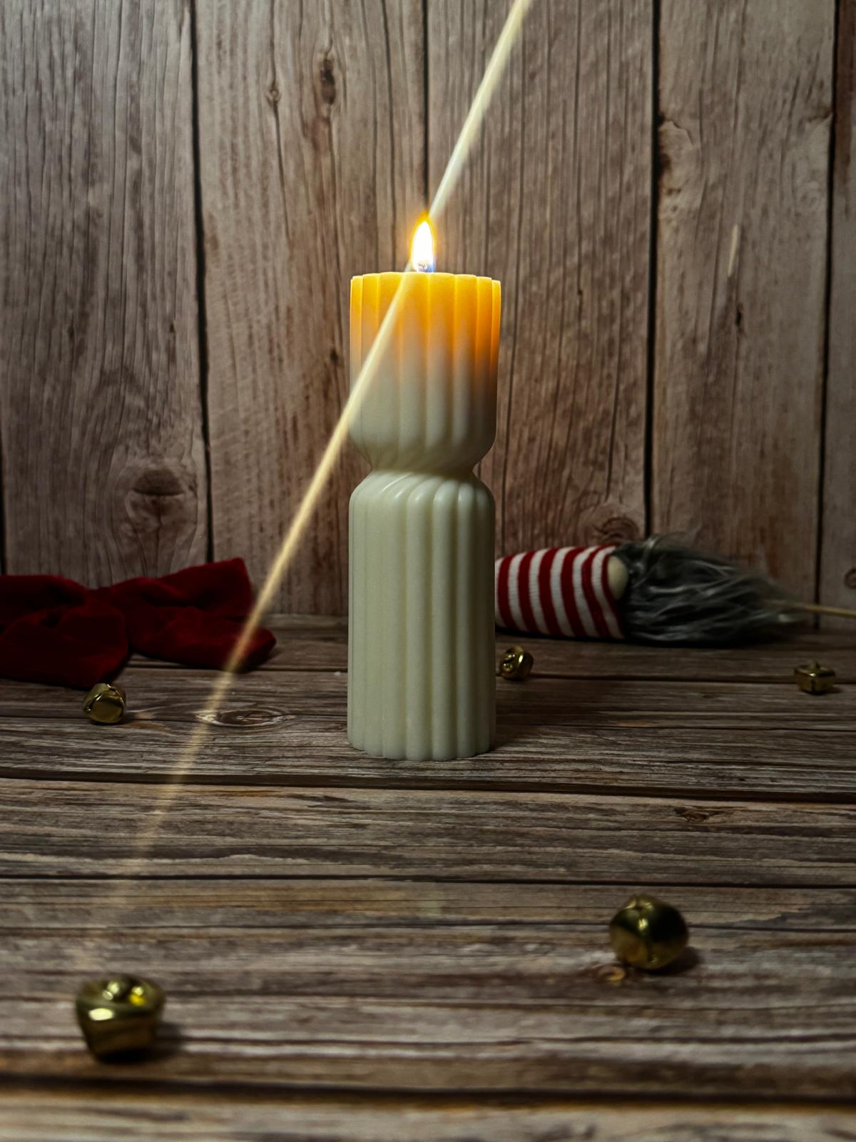 Irregular Striped Column Candle