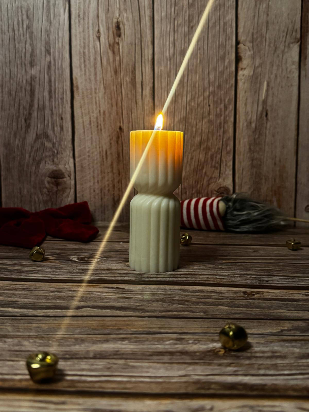 Irregular Striped Column Candle